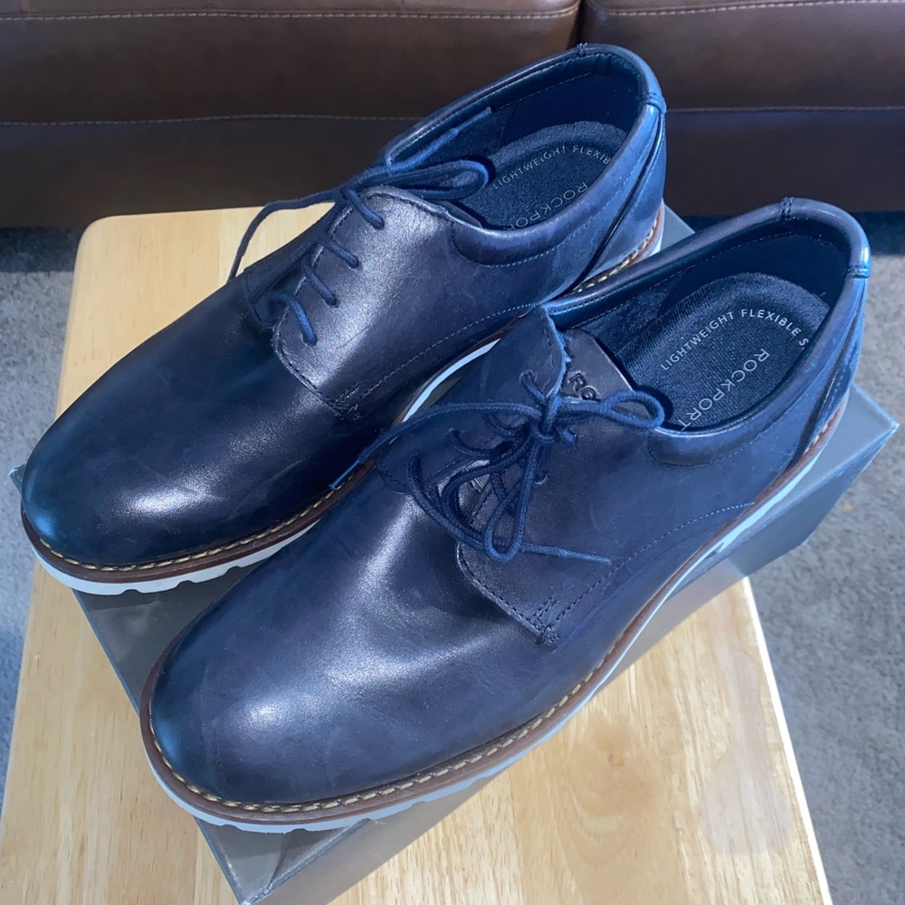 Rockport Blue Leather Lace-Up Sz 8